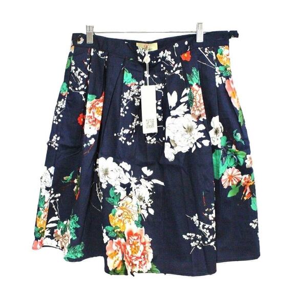 Grace Karin Dresses & Skirts - Grace Karin Peony Cherry Blossom Floral Skirt Vintage Style NWT Womens L Blue